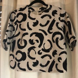 Funky black and white print top